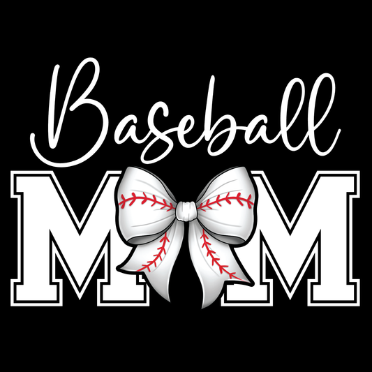 Baseball Mom (White Lettering) Transfer