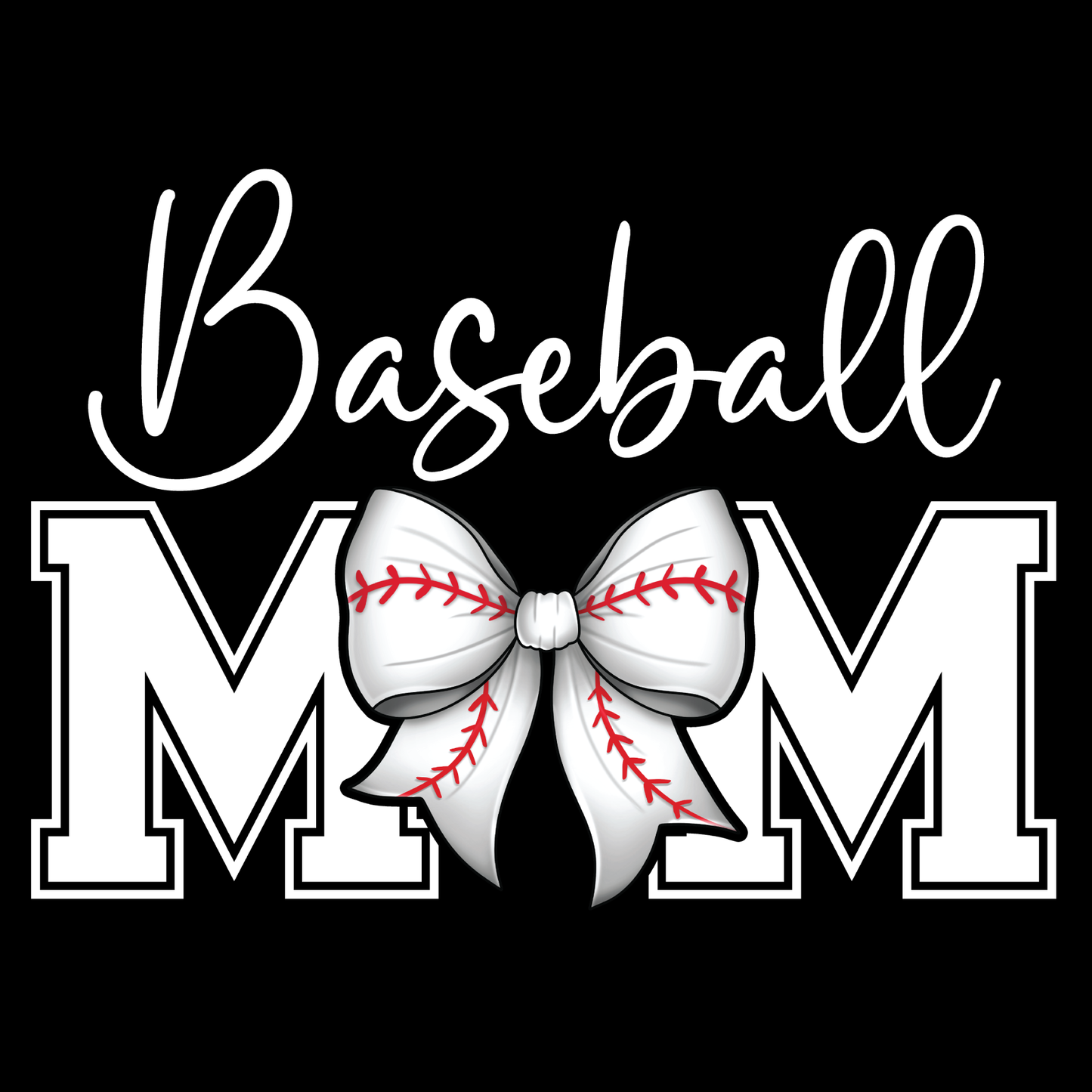Baseball Mom (White Lettering)Tee