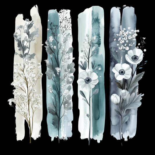 Dark Blue Wildflower Brushstroke Tee