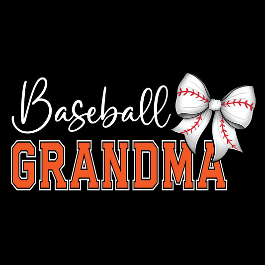Orange Baseball Grandma (White Lettering)Tee