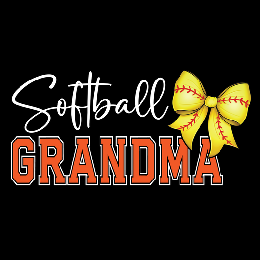 Orange Softball Grandma (White Lettering)Tee