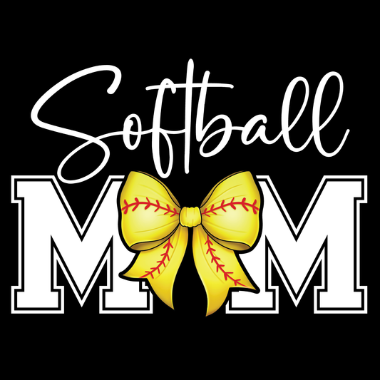 Softball Mom (White Lettering) Transfer