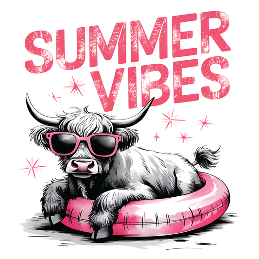 Summer Vibes Cow Transfer