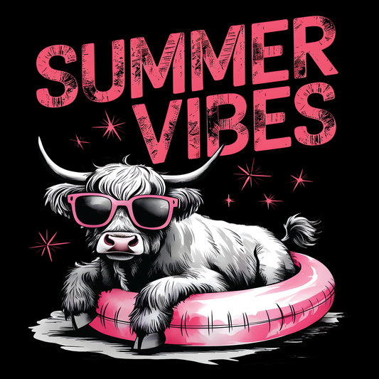 Summer Vibes Cow Tee