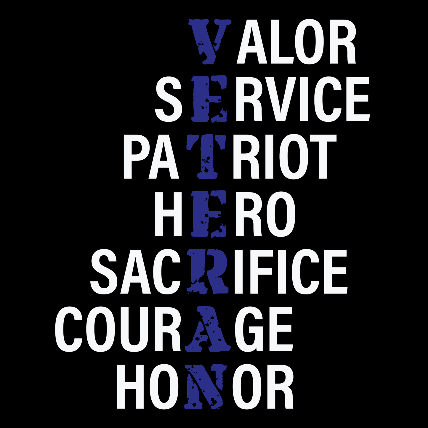 Veteran Blue Tee (This design goes on the back of the shirt)